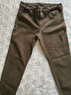 Liverpool Jeans Company Petite 12P Olive Green Skinny Jeans Mid Rise Stretch